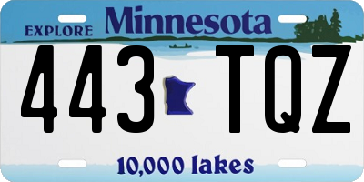 MN license plate 443TQZ