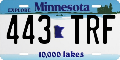 MN license plate 443TRF