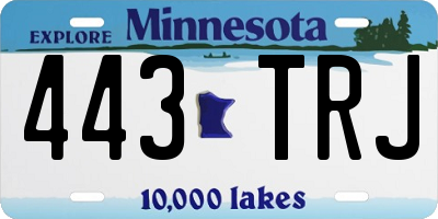 MN license plate 443TRJ
