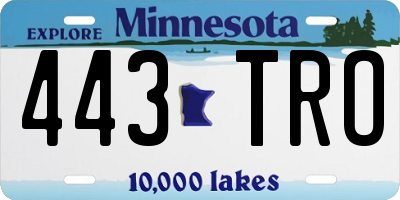 MN license plate 443TRO