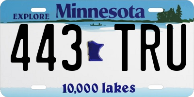 MN license plate 443TRU