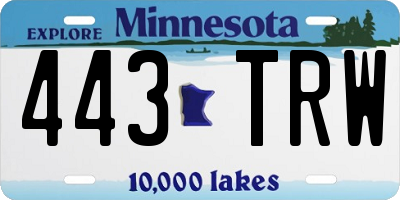 MN license plate 443TRW