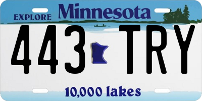 MN license plate 443TRY