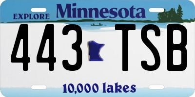 MN license plate 443TSB