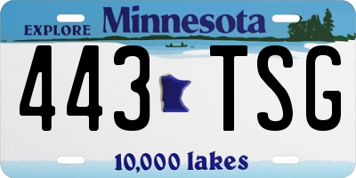 MN license plate 443TSG