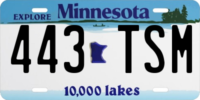 MN license plate 443TSM