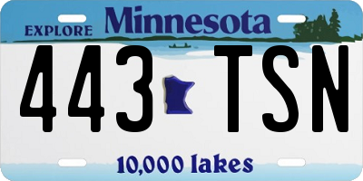 MN license plate 443TSN