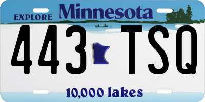 MN license plate 443TSQ