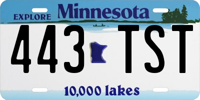 MN license plate 443TST