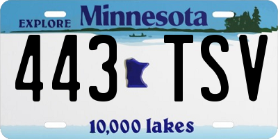 MN license plate 443TSV
