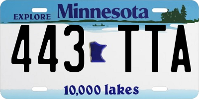 MN license plate 443TTA