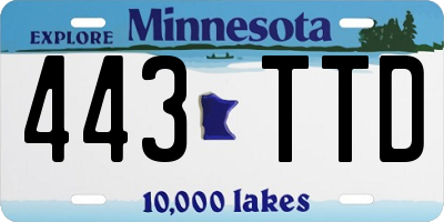 MN license plate 443TTD