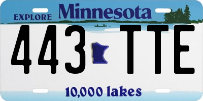 MN license plate 443TTE