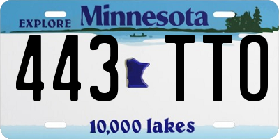 MN license plate 443TTO