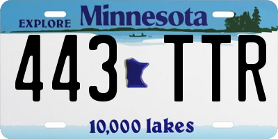 MN license plate 443TTR