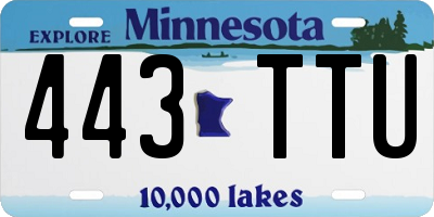 MN license plate 443TTU