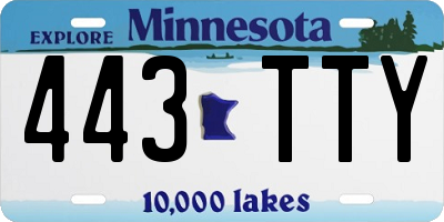 MN license plate 443TTY