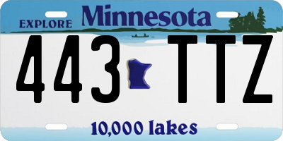 MN license plate 443TTZ