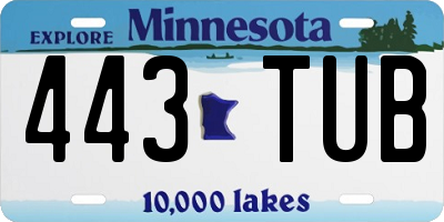 MN license plate 443TUB