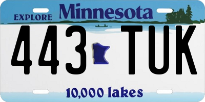 MN license plate 443TUK