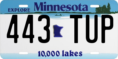 MN license plate 443TUP