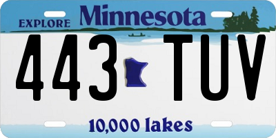 MN license plate 443TUV