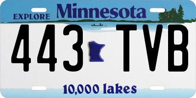 MN license plate 443TVB