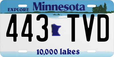 MN license plate 443TVD