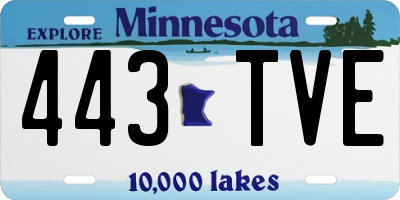 MN license plate 443TVE
