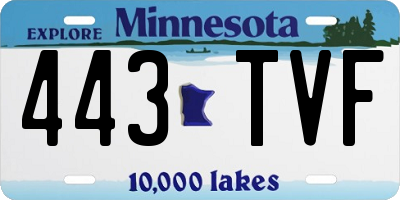 MN license plate 443TVF