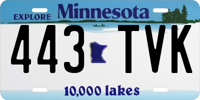 MN license plate 443TVK