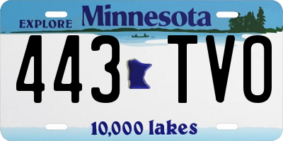 MN license plate 443TVO