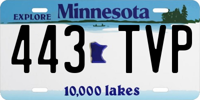 MN license plate 443TVP