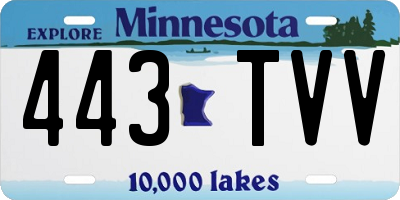 MN license plate 443TVV