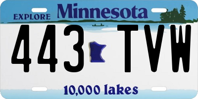 MN license plate 443TVW