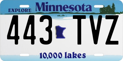 MN license plate 443TVZ