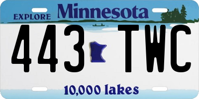 MN license plate 443TWC
