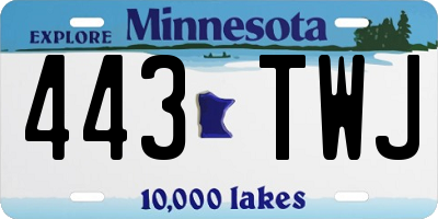 MN license plate 443TWJ