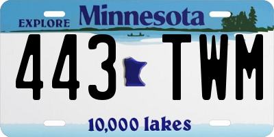 MN license plate 443TWM
