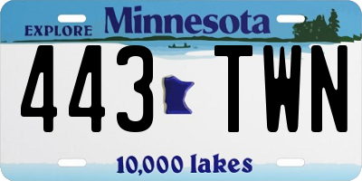 MN license plate 443TWN