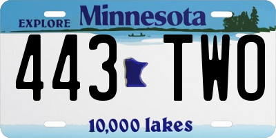 MN license plate 443TWO