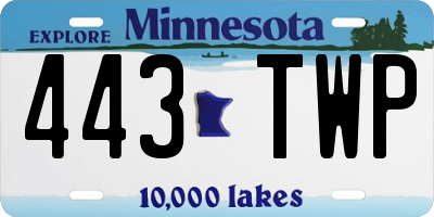 MN license plate 443TWP