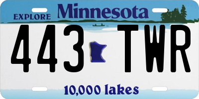 MN license plate 443TWR