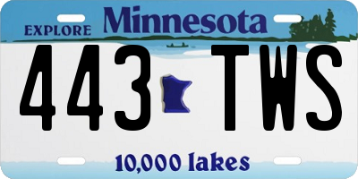 MN license plate 443TWS