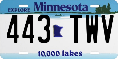 MN license plate 443TWV