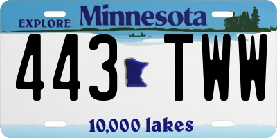MN license plate 443TWW