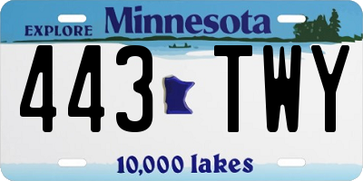 MN license plate 443TWY