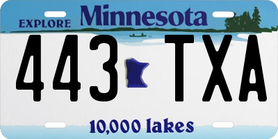MN license plate 443TXA