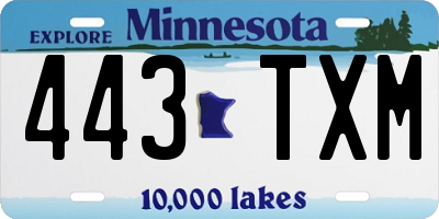 MN license plate 443TXM