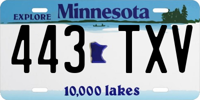 MN license plate 443TXV